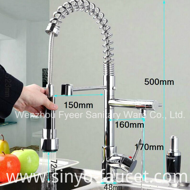 Brush Nickle Pull-Down 3 Color LED Kitchen Sink Faucet (QH0783SSF)
